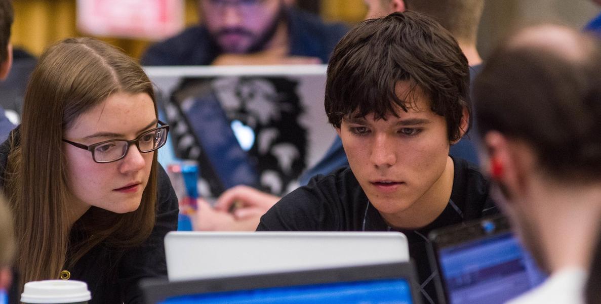 Students Studying with Computers 